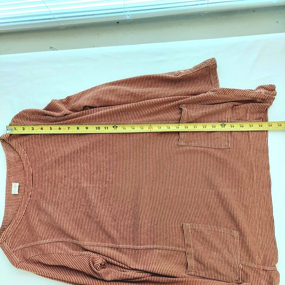 Poetry Orange and Brown Striped Hemp Blend Pullover Sweater Womens Sz 12 - Picture 11 of 13